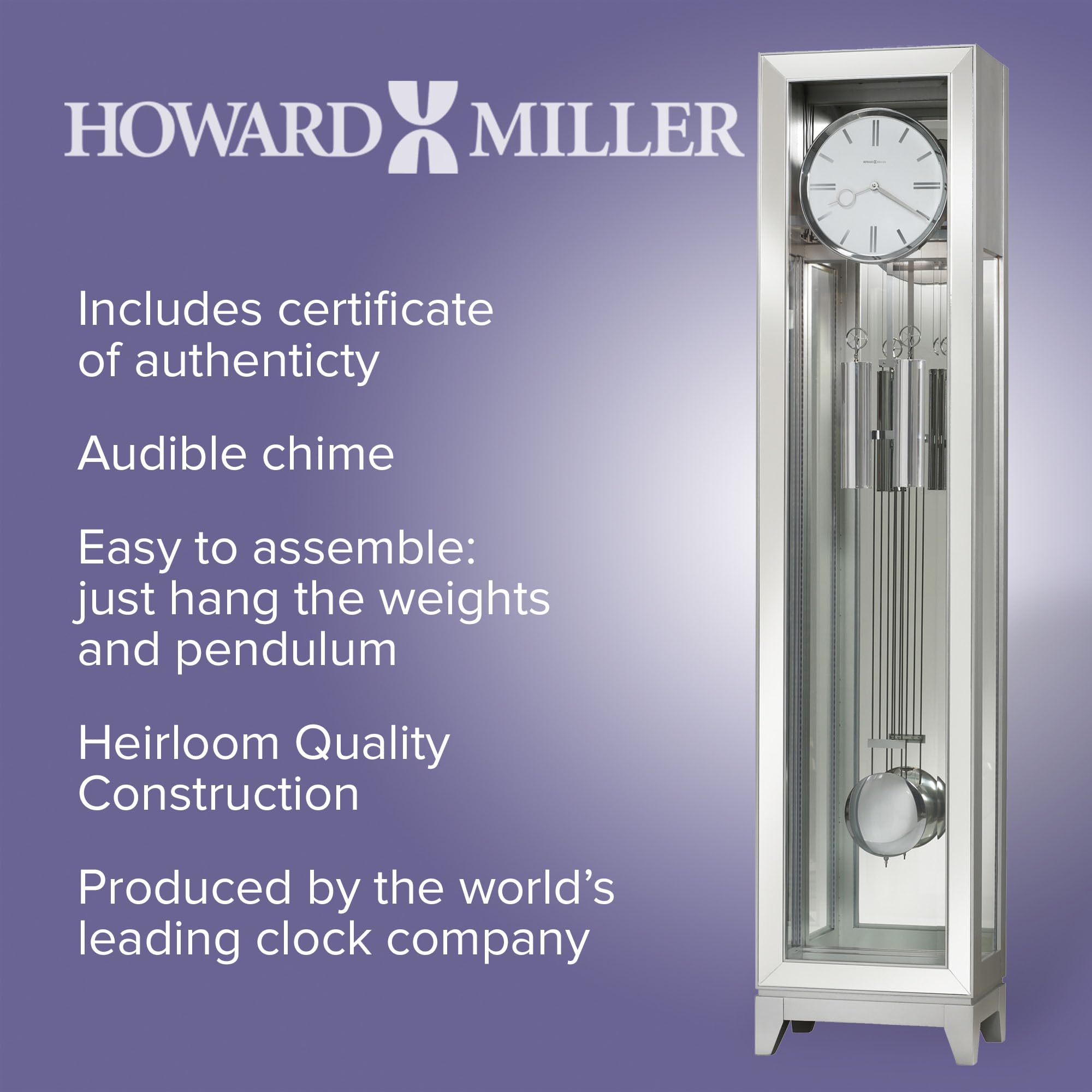 Amazon.com: Howard Miller Blayne Floor Clock, Beveled Illuminated