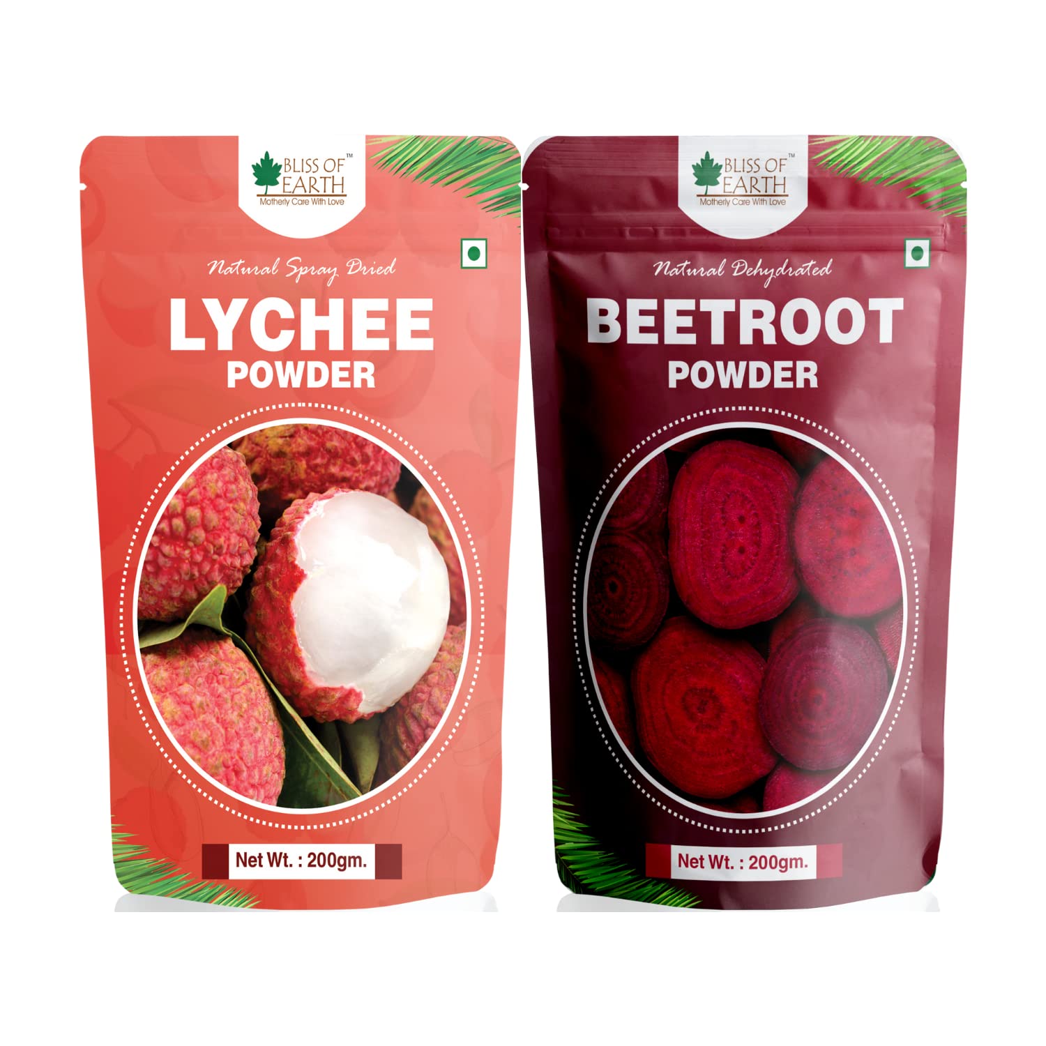 Bliss of Earth 200gm LYCHEE (litchi) Powder + 200gm Beetroot Powder Natural Spray Dried Vitamin A & C Rich Boost your Immunity-image-1