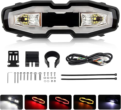 Luces traseras LED de persecución, 5 modos (estroboscópico, cortesía, marcha atrás, marcha y freno), barra de luz de freno Chase para Polaris RZR