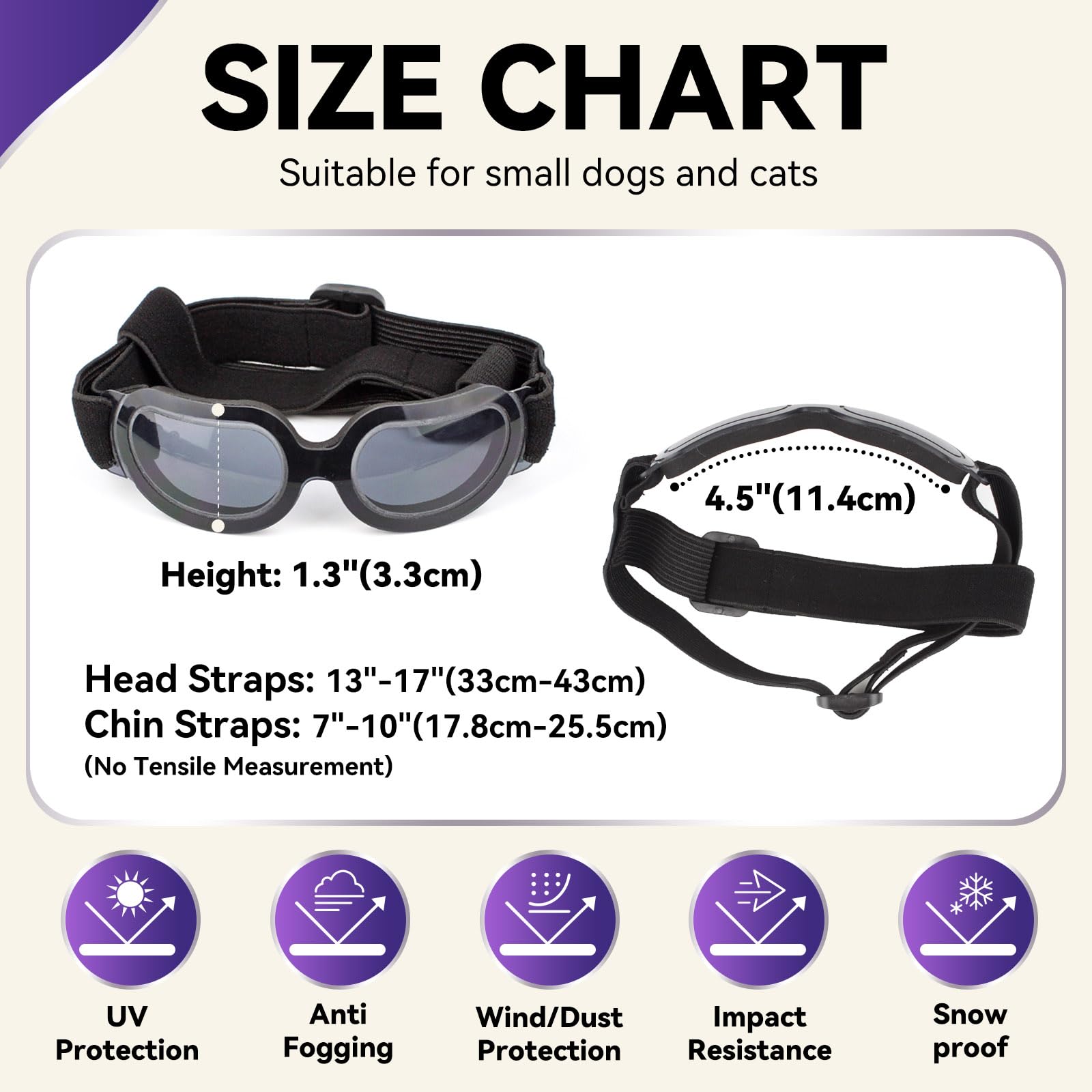 Occhiali Da Sole Per Cani Piccoli - Protezione UV, Regolabili, Per Yorkie, Pomerania E Gatti - Foto 8