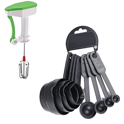 OMORTEX Kitchen Combo Power Free Hand Blender and Measuring Cups and Spoon Set for Kitchen