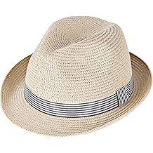 Summer Panama Straw Fedora Hats for Men Women Trilby Hat Foldable Roll Up Short Brim Panama Beach Hat Topper