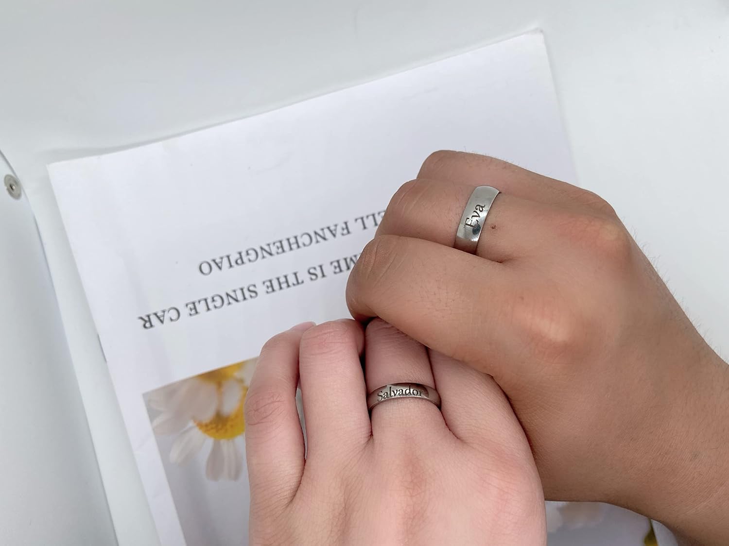 Personalized Matching Promise Rings for Couples Set with 2 Rings Engagement Rings Set Rings for Him and Her Engraved Promise Rings for Couples Friends,Size 5-13
