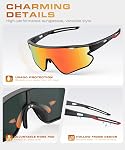 KALIYADI Polarized-Sunglasses Lunettes de soleil polarisés homme: Lunettes de Soleil pour la course à vélo UV400 Protection