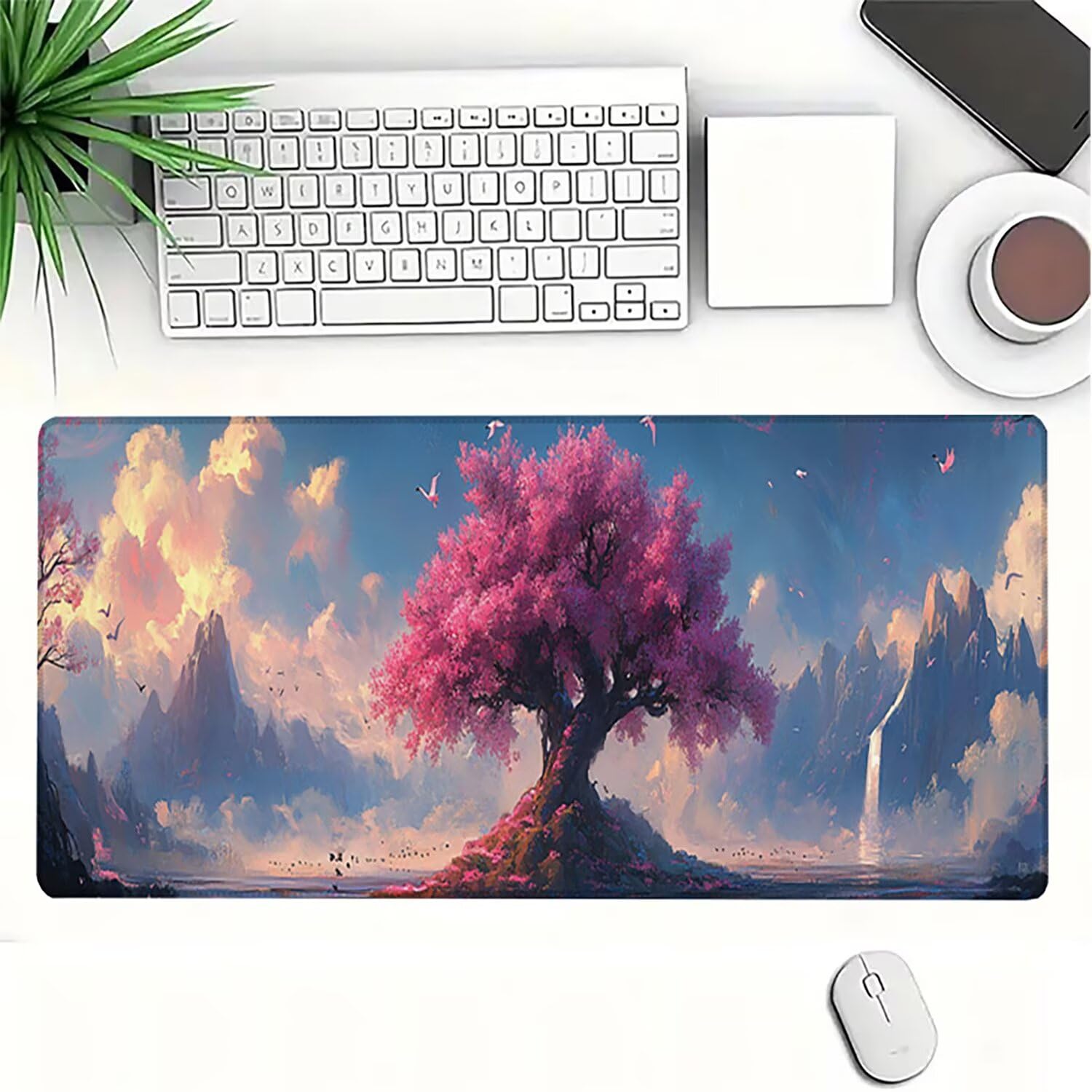 Podkładka pod mysz Lejnlnng XXL - 120x60cm - podkładka pod mysz dla dużych graczy, krajobraz XL antypoślizgowa gumowa mata na biurko, wodoodporna podkładka pod mysz o wysokiej precyzji i prędkości