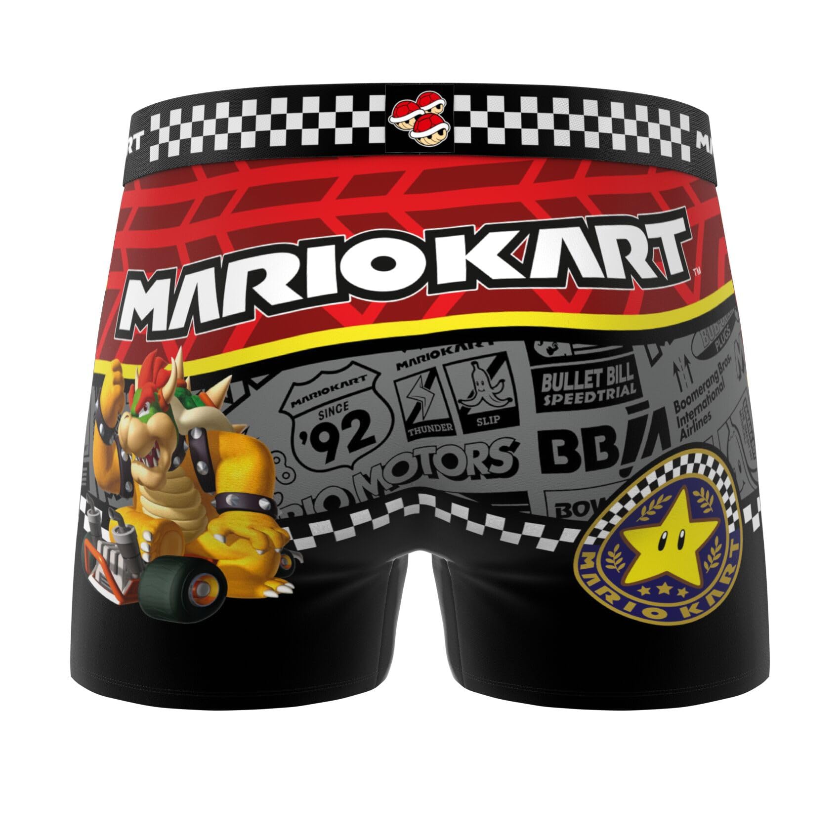 FREEGUN Boxer Enfant Mario Kart, Caleçon Garçon Mario, Doux et Confortable (Lot de 3)