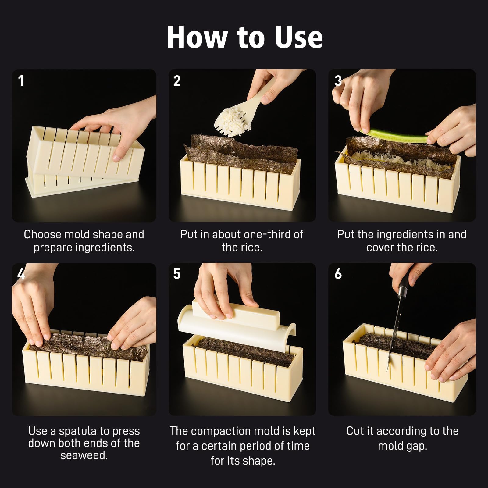 Delamu Sushi Making Kit, Magic Sushi Maker for Beginner, 13 in 1 DIY Sushi Mold Deluxe Edition with 2x Bamboo Sushi Mats, 1x Sushi Knife, 8x Sushi Molds, 1x Spatula, 1x Serving Fork, 1x User Guide