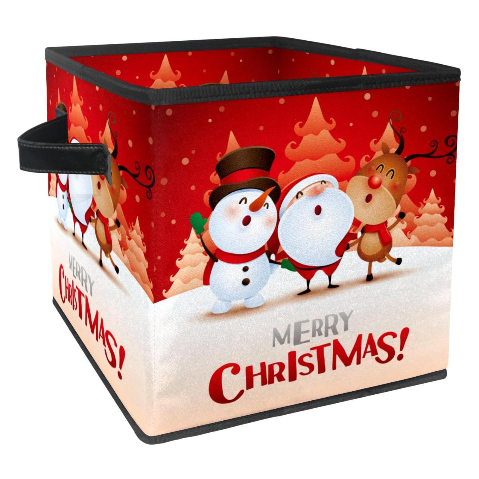 Panier de rangement en tissu Bonhomme de Neige pour décorer le salon