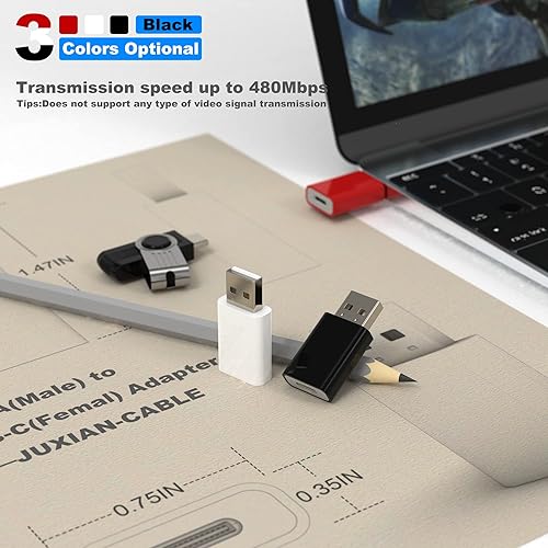 Miniatura 5 de Adaptador USB a USB-C hembra Pack-2, compatible con Apple Watch SE789Ultra MagSafe, convertidor de cable de carga tipo C para iPhone, iPad, AirPods,