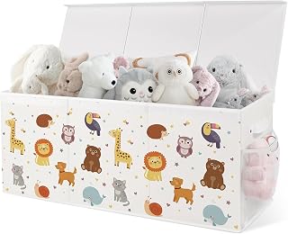 Spielzeugkiste Aufbewahrungsbox mit Deckel Kinder - Süße Tiere