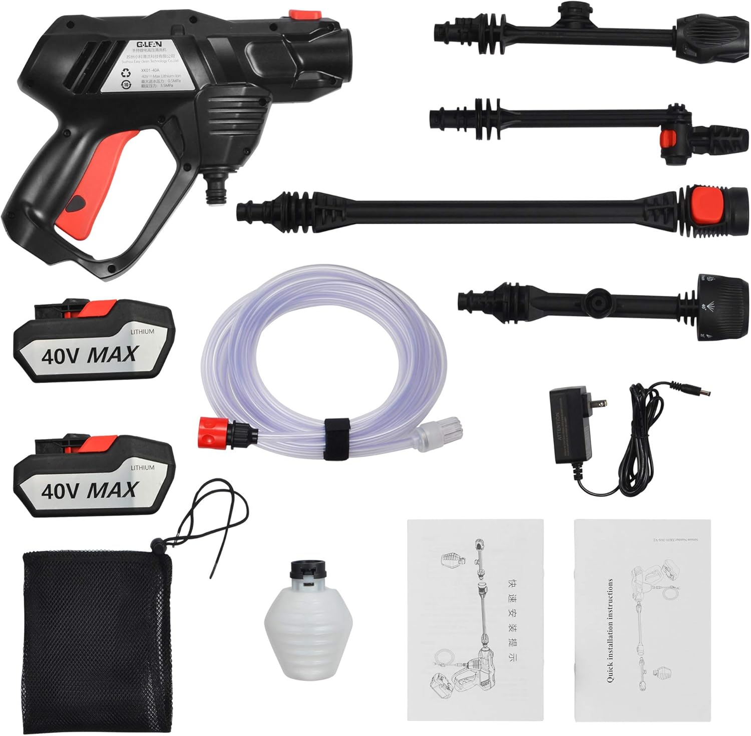 Amаzіng 🔥 Teccop 40V High Pressure Washer MAX 507 PSI Cordless Portable Power Washer 2x40V Batteries 2000 mAH Lithium Battery Powered (2 Batteries)