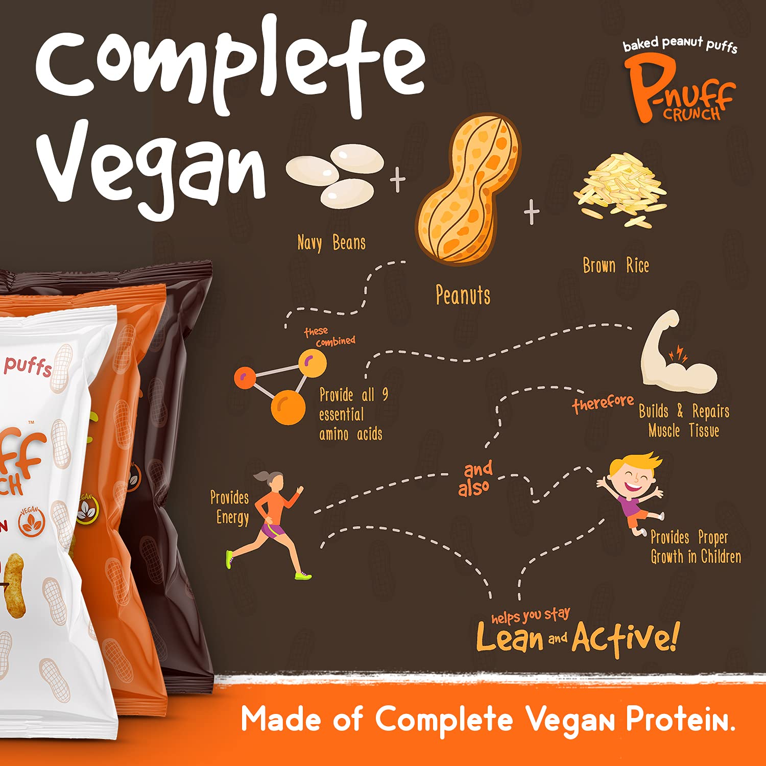 Pnuff Crunch Baked Peanut Puffs Healthy, Low Carb Peanut Butter