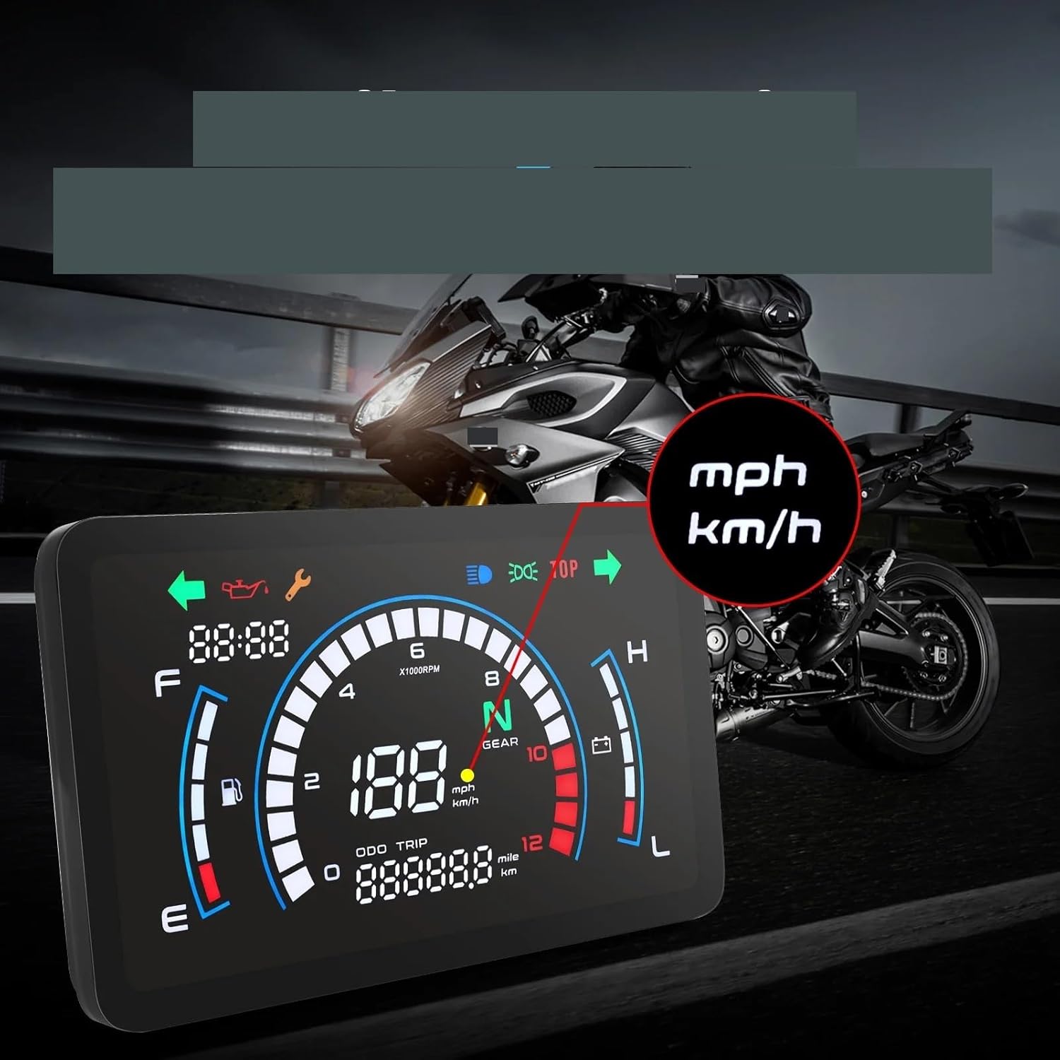 Motorcycle Odometer Gauge for EX5 Motorcycle Tachometer Universal Digital Tachometer Board RPM Gear Indication Oil Gauge Moto Accessorie