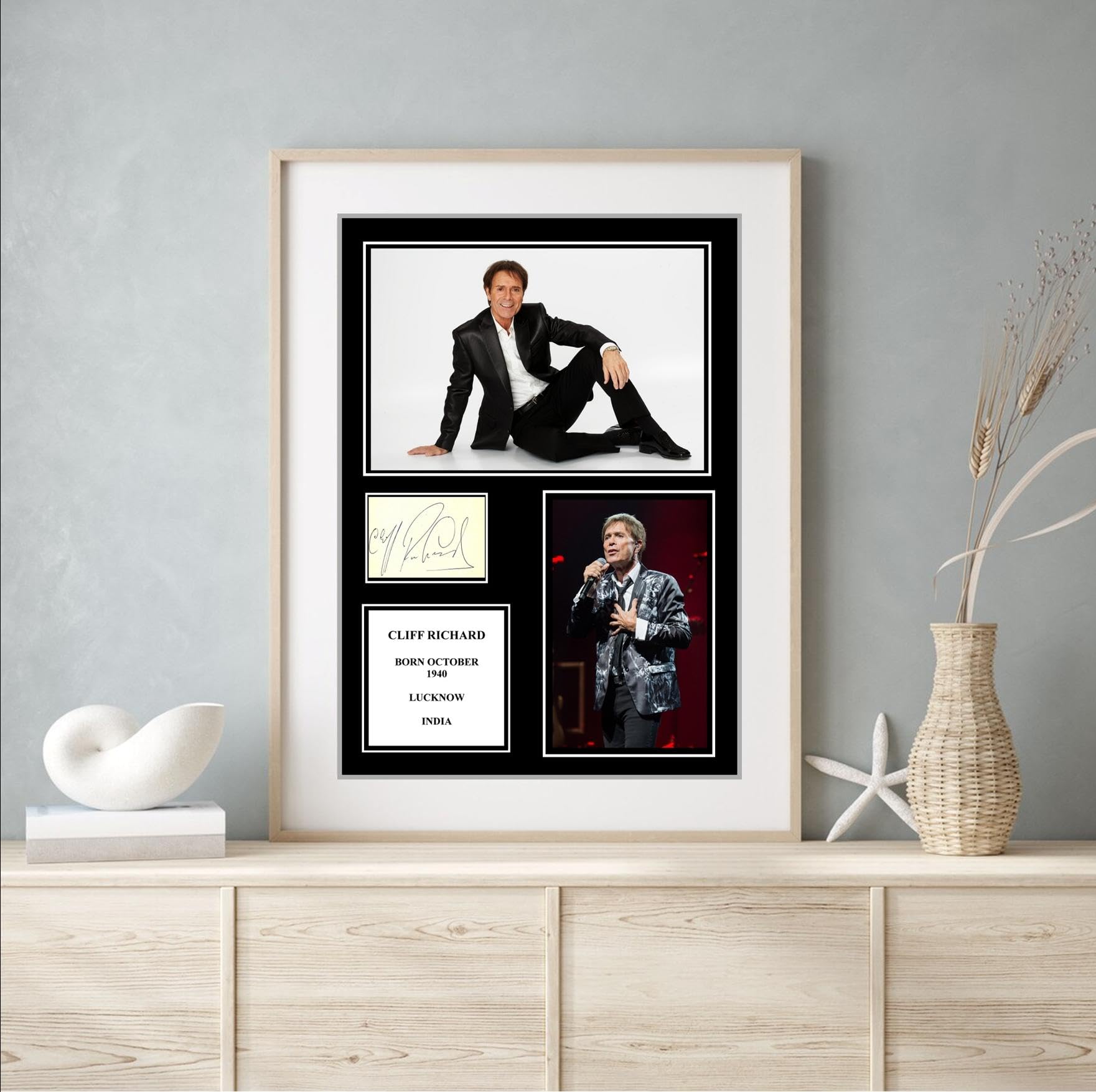 Signed By The Stars Multi Stunning Cliff Richard Signed/Autographed Print (A3 Print 42Cm X 29.7Cm)