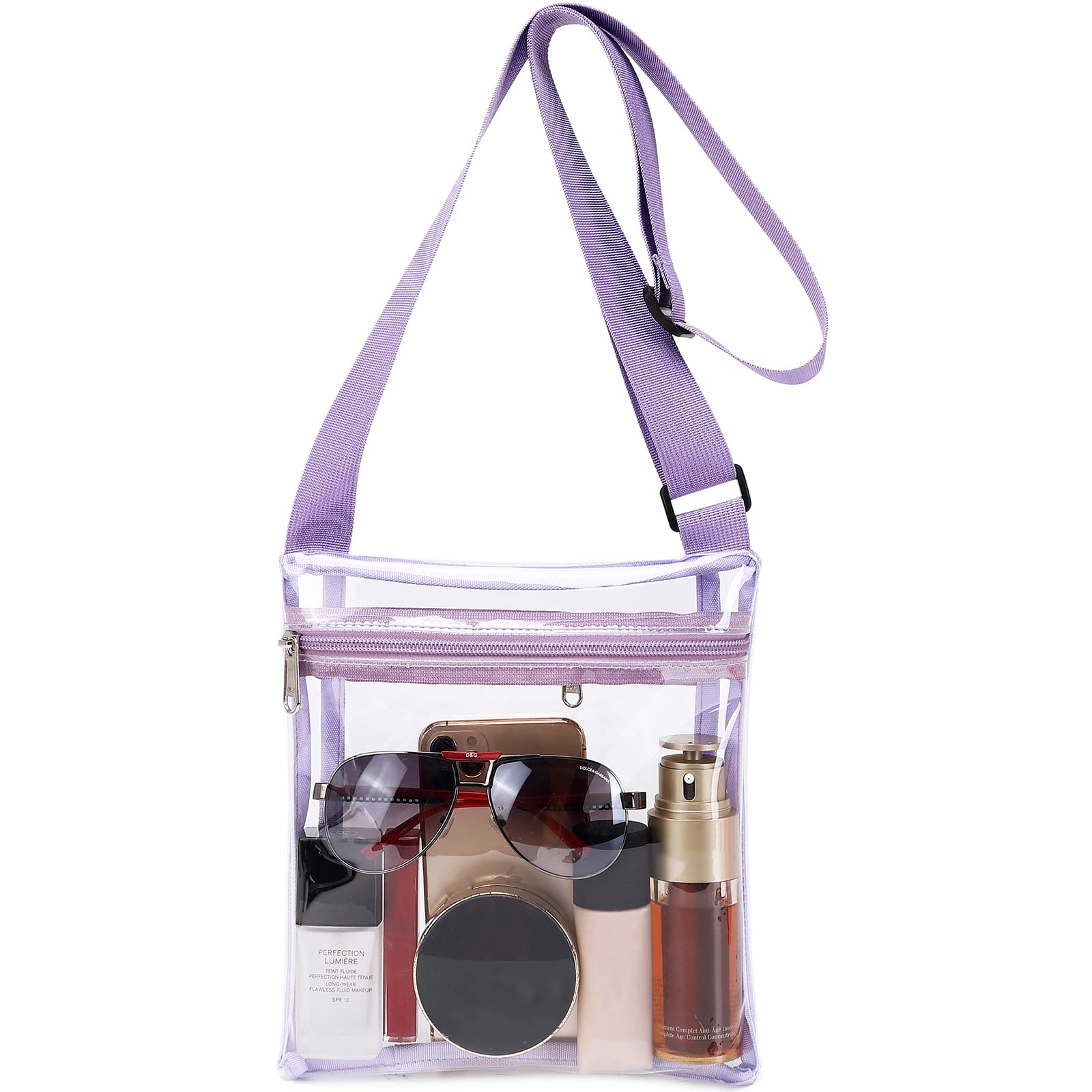 Ryushoyo Clear Messenger Bag for Work & Business Travel for Men & Women,Stadium Approved, Cross-Body Shoulder Bag Pink