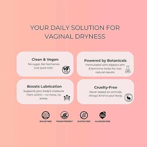 Miniatura 4 de Gomitas de sequedad vaginal  Hidratante vaginal para mujeres, cuidado femenino con corteza de olmo resbaladizo y bayas mixtas  Sin azúcar, sabor a