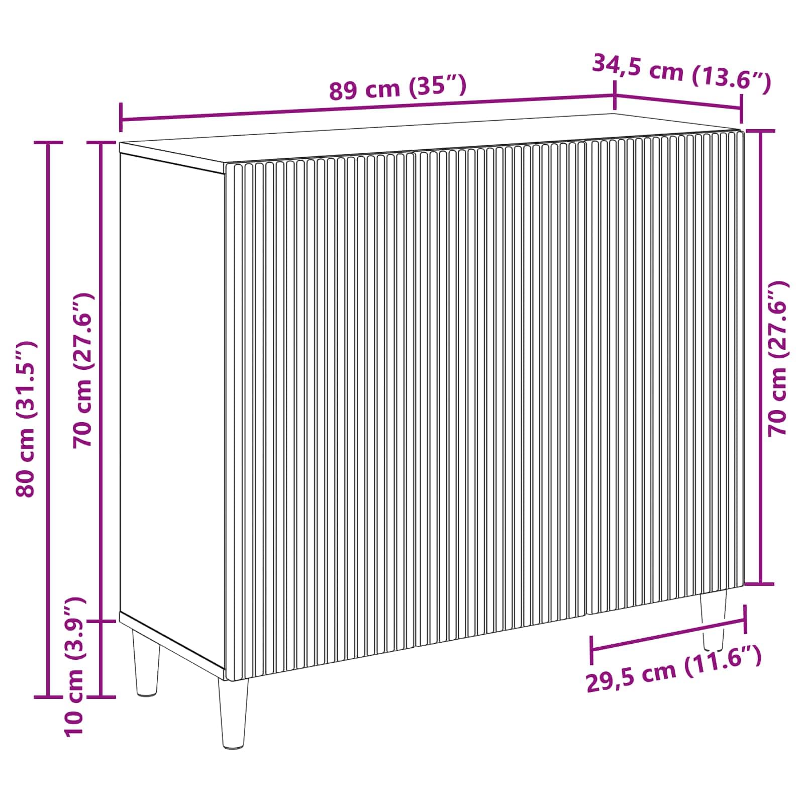 vidaXL Sideboard Artisan-Eiche 89 x 34,5 x 80 cm Holzwerkstoff