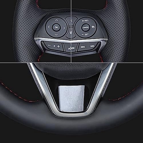 Cubierta de cuero negro del volante del coche para Nissan Qashqai X-Trail NV200 Rogue mano cosida cubierta del volante del coche