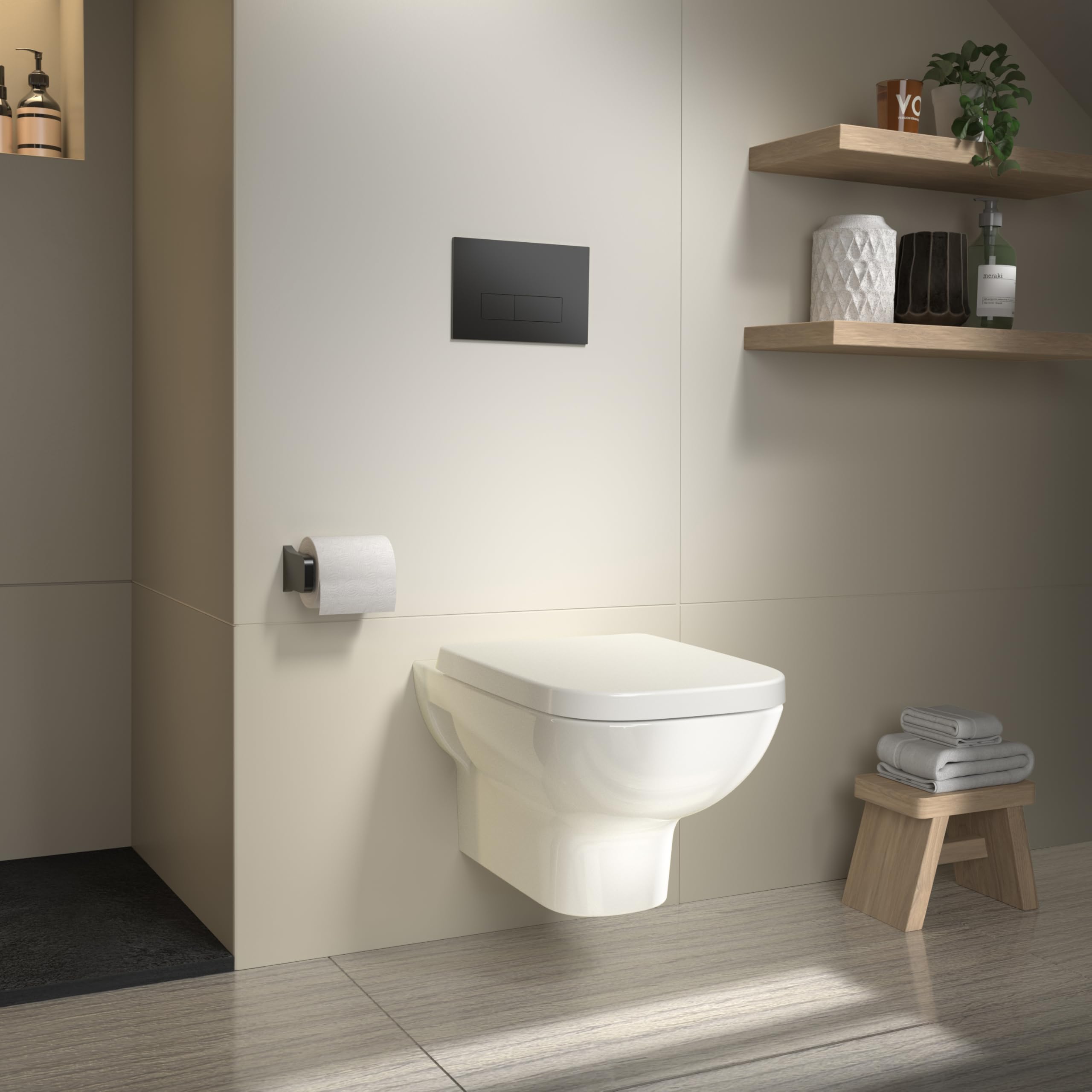 Ideal Standard i.life A Asiento de inodoro, diseño envolvente, cuadrado, con mecanismo de cierre suave, función de liberación rápida para una fácil limpieza, fabricado en Duroplast resistente – Blanco