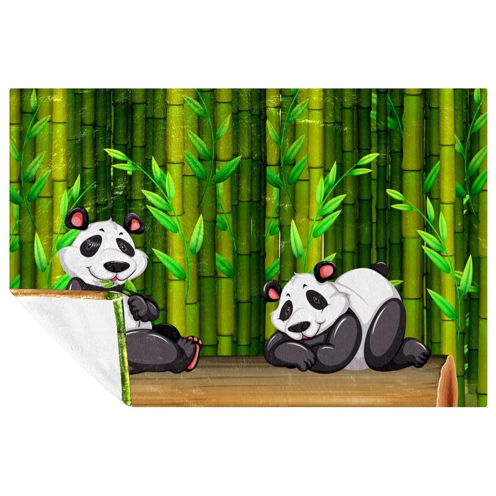 Couverture panda chaude pour pique-nique en forêt et camping en plein air