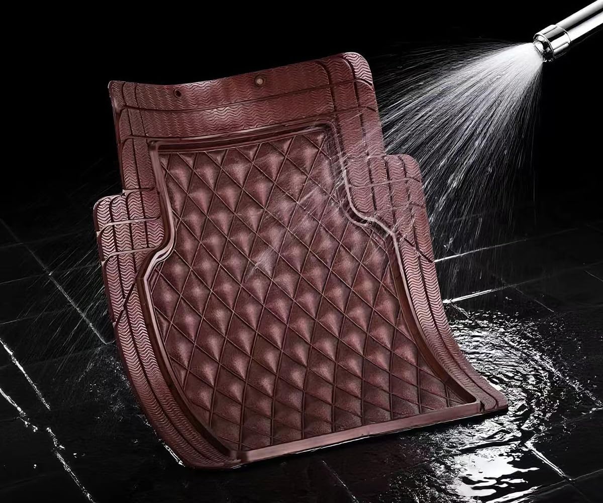 Universal Trim-to-Fit Car Floor Mats for Cars Trucks SUVs Rubber Non-Slip Waterproof All Weather Protection Floor Liner-Burgundy - Image 8