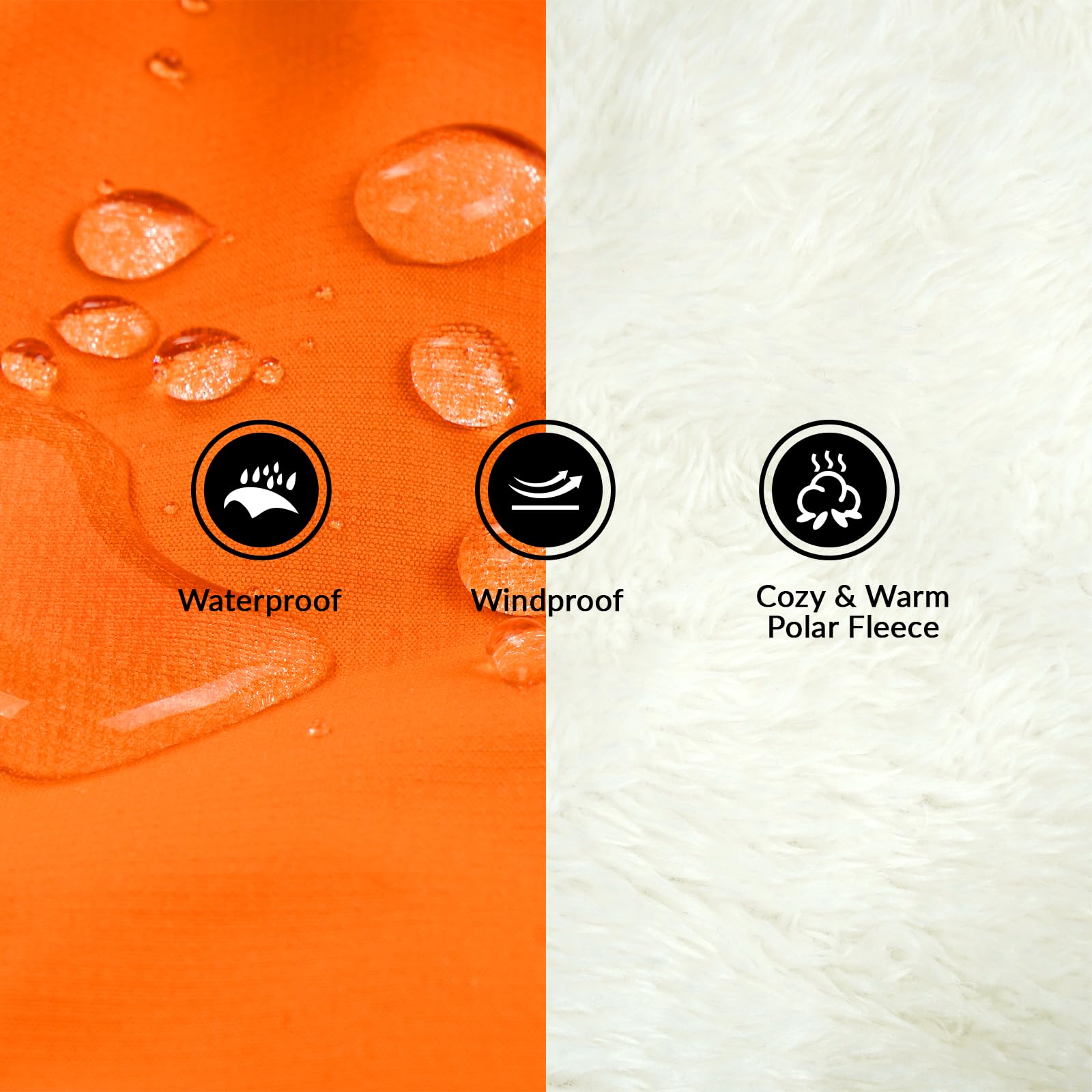 Giacca Impermeabile per Cani, Cappotto per Cani Caldo Inverno Giacca Cani Antivento con Imbracatura Cappotto Neve Cane Gilet Pile Cuccioli Regolabile(Arancione, 2XL)