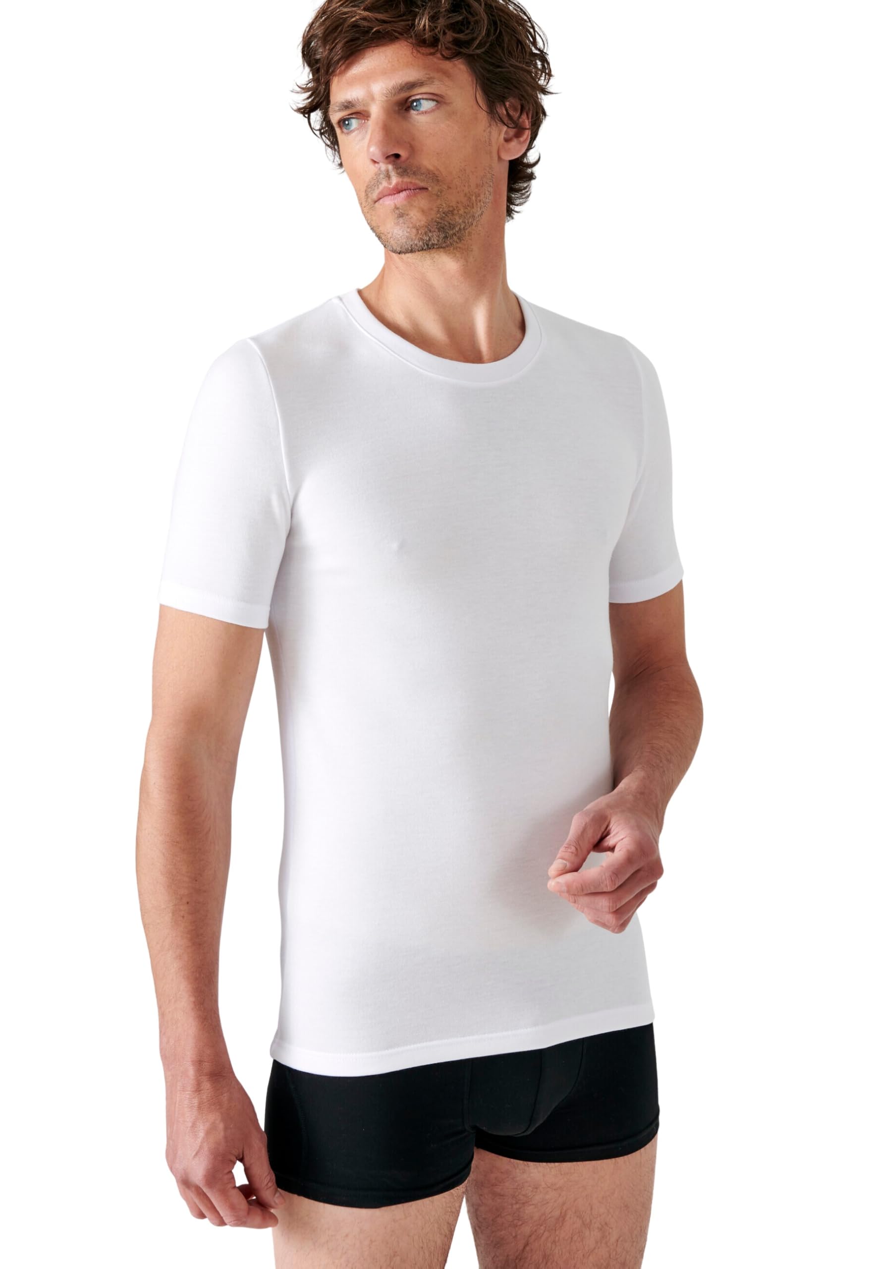 Damart - T-Shirt Double Face Col Rond Thermique Thermolactyl Homme Blanc Taille 3XL (126-133)