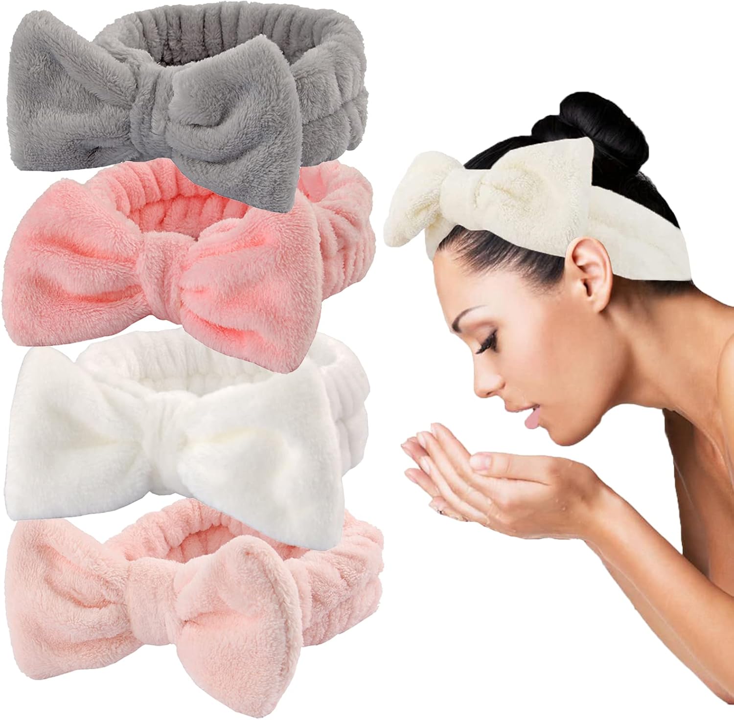 KWQINX 4 Pack Spa Washing Headbands headbands for women's hair headband