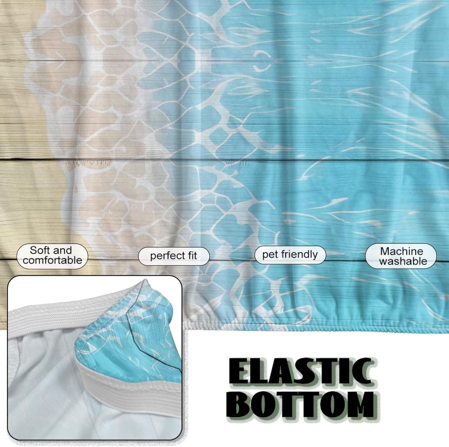 Futon Sofa Cover Starfish Wood Print Armless Couch Cover Stretch Futon Slipcover Easy to Install Futon Accent Slipcovers Dustproof Xmas Decor