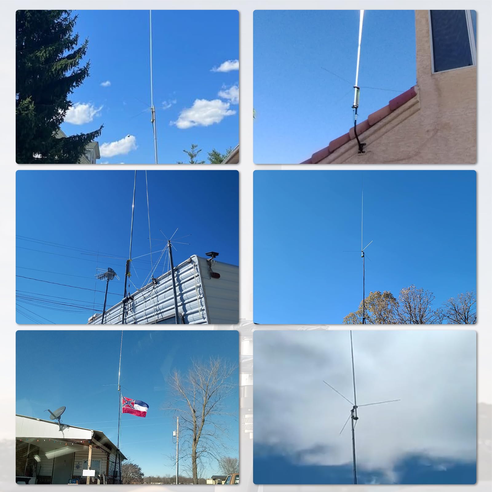UAYESOK 20ft CB Base Station Antenna - 27MHz, 3.5dBi Gain, Pre-Assembled For Easy Setup