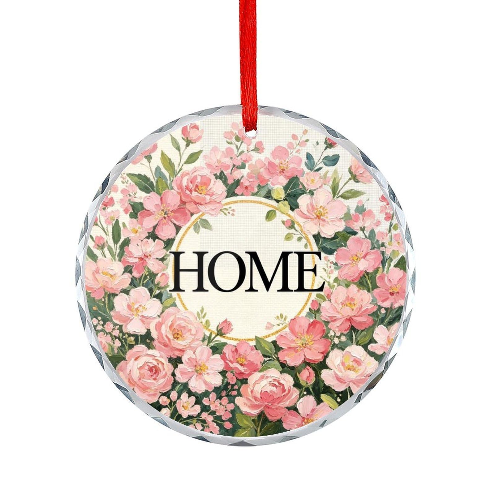 Btcowzrv Style Home Floral Round Ornament Hanging Pendant Decor