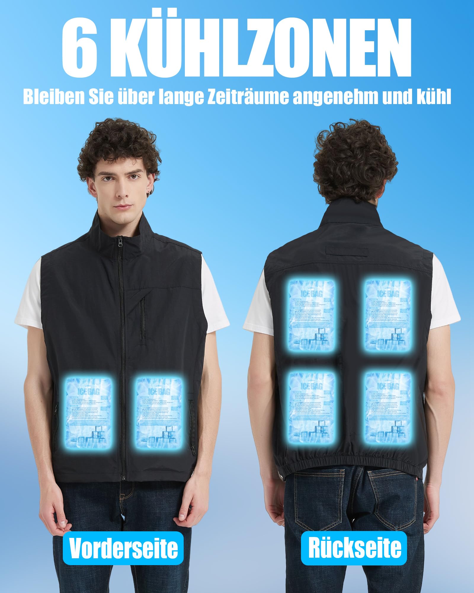 Chaleco de refrigeración con 2 ventiladores, chaleco de aire acondicionado de 21 V para hombre y mujer, con batería de 20000 mAh