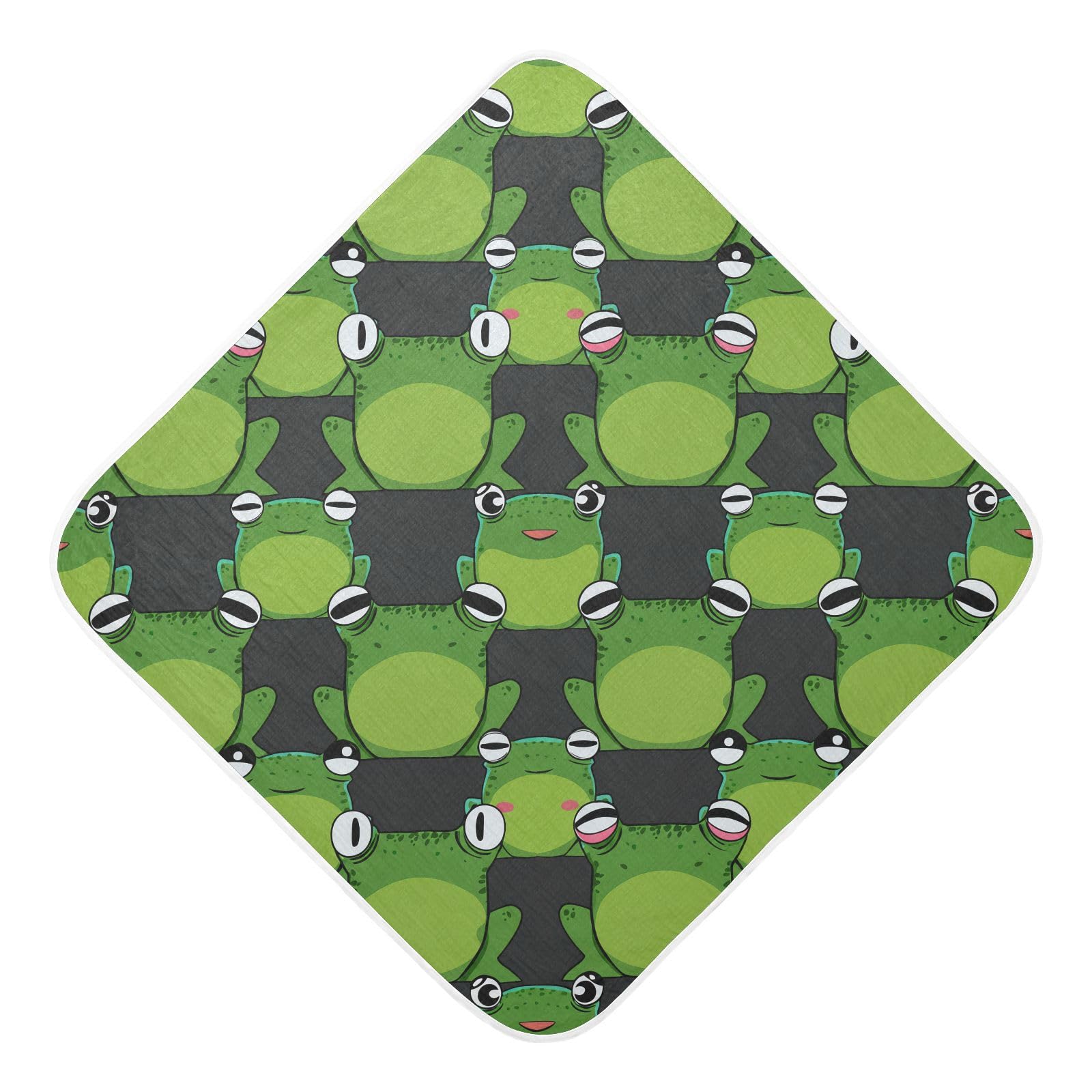 Msyxl Frogs Hooded Towel - Ultra Soft & Absorbent Muslin Cotton Bath Towel for Babies, Toddlers, Newborn - Boys & Girls Essential 35
