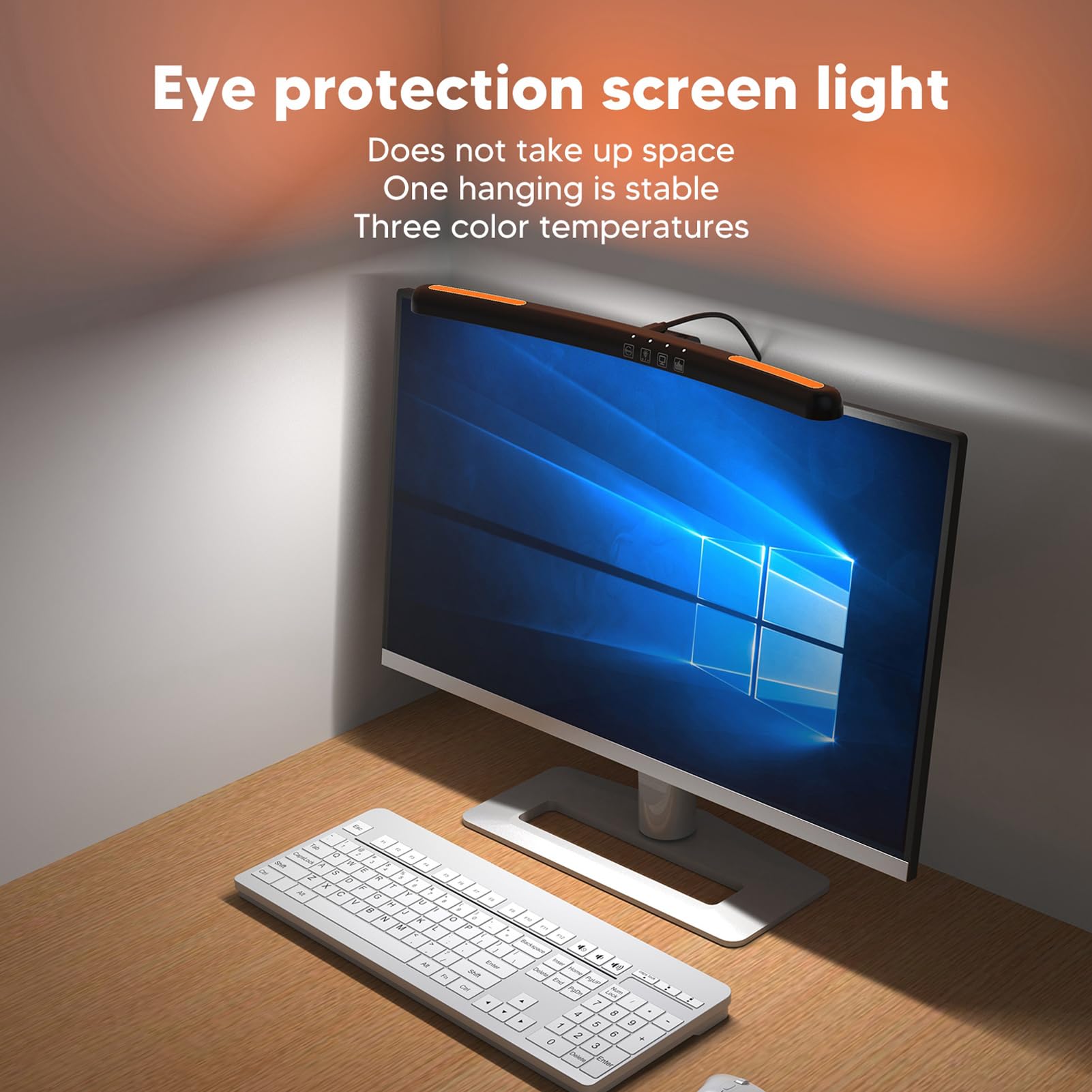 Lampe En Incurvé,Lumière Én Pc Incurvé,Tbest Lampe De Moniteur PlMignonne 5 V 1 A Barre Lumineuse De Moniteur Toucimming Asyméque Avec 7 Couleurs Rvb Pour Én Incurvé,Moniteur D'Ordinateur Lampmonitor