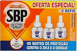 Repelente Líquido Elétrico SBP Refil - Caixa c/ 3 Unidades 32,9ml cada