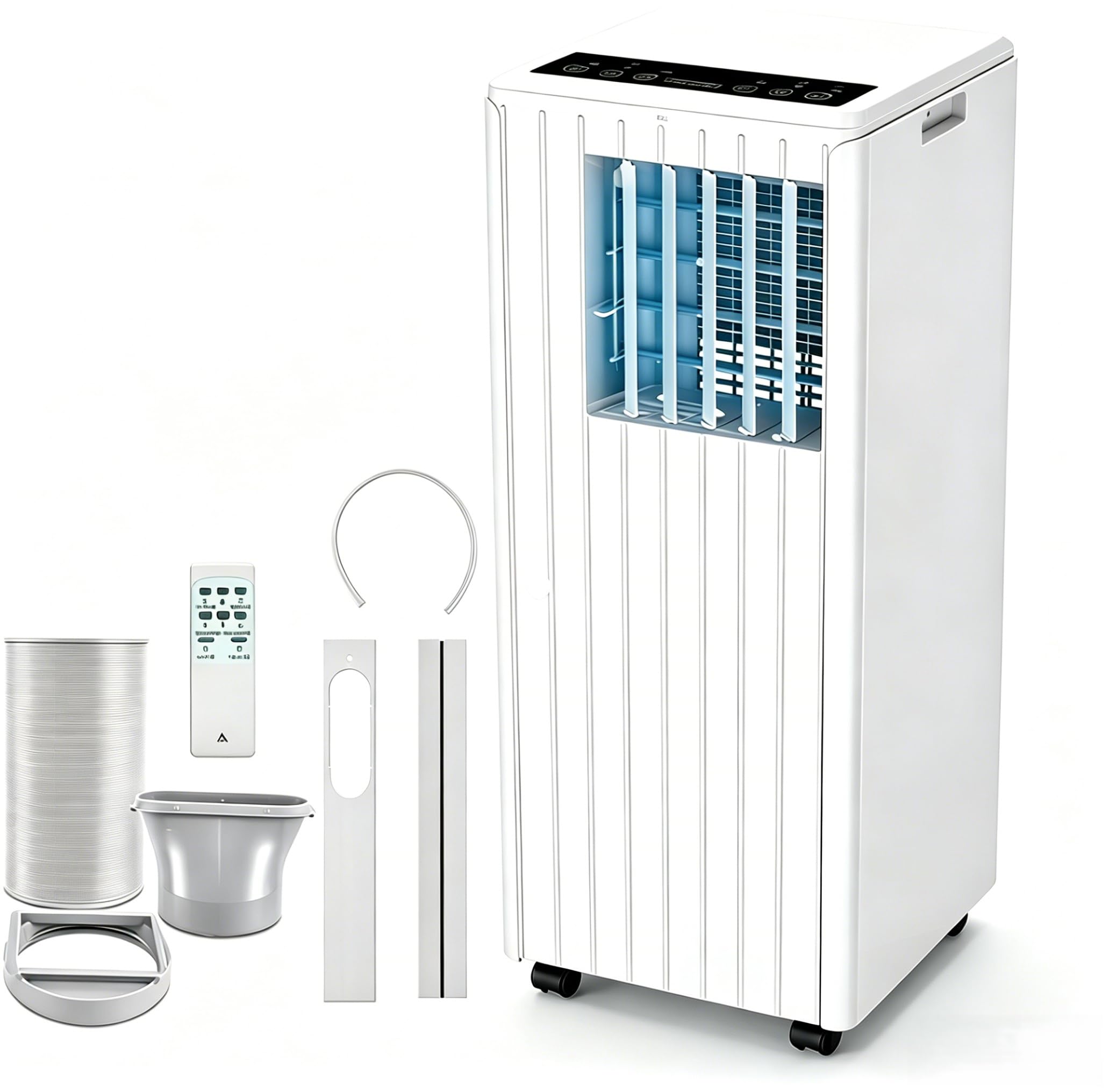 GarveeMore 9000 BTU Portable Air Conditioner, 3-in-1 Air Conditioning Unit, 24H Timer, Sleep Mode, Quiet, Digital Display Remote, Window Kit for Home & Office