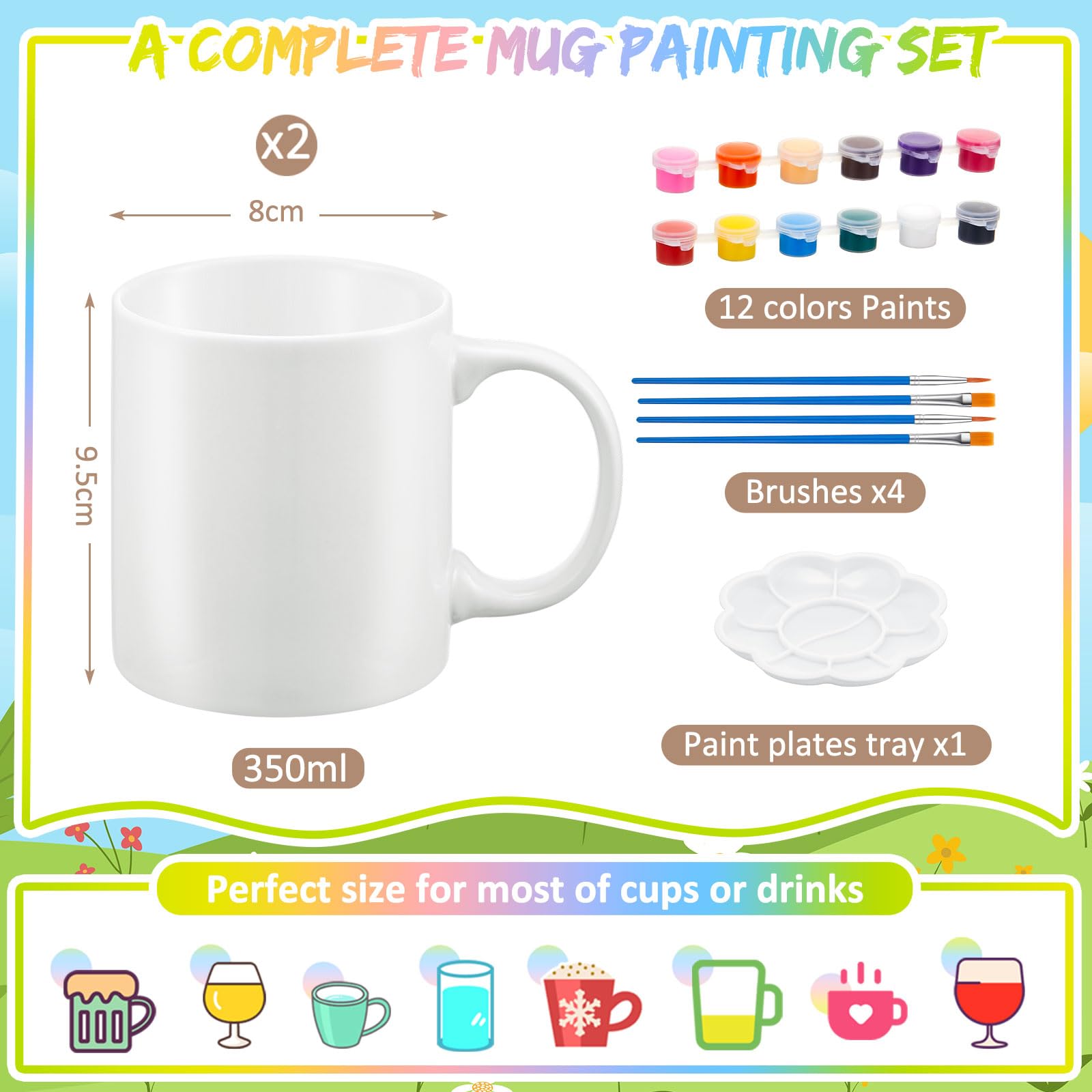 Kit De Peinture Sur Tasse De Noël à Faire Soi-même - Céramique Blanche Personnalisable - Activité Créative Pour Tous