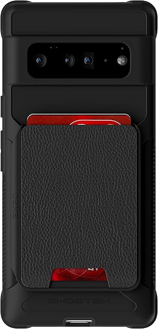 Ghostek EXEC Pixel 6 Pro Wallet Case with Card Holder and Works with Magnetic Mounts Leather Pocket Holds 4-Credit-Cards Protective Cover Designed for 2021 Google Pixel 6 Pro 5G (6.71") (Stormy Black)