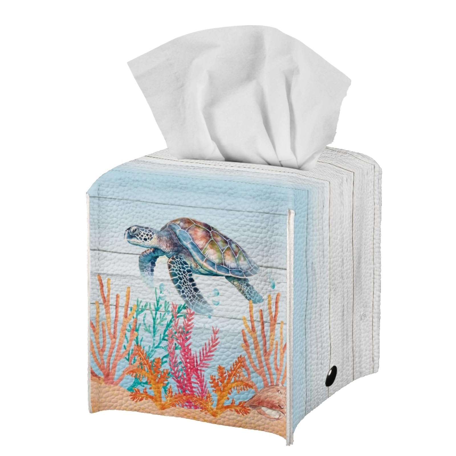 Pzuqiu Caja De Pañuelos De Tortuga Marina 3D, Moderna Y Creativa Caja De Pañuelos Faciales, Funda Para Servilleteros Para Baño, Mesita De Noche, Mesa, Encimera, Hogar, Oficina, Decoración De Automóvil