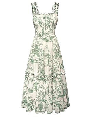 SCARLET DARKNESS Floral Dress for Women 2026 Flowy Sundress Smocked Cottagecore Dresses