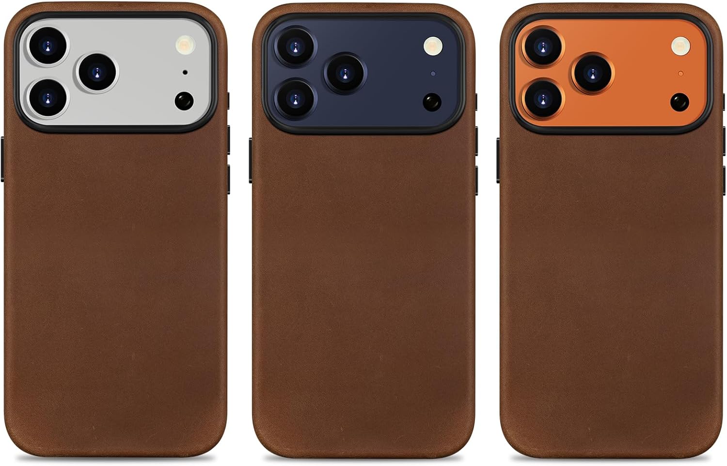 Belemay Handcrafted Crazy Horse Leather Case for iPhone 17 Pro, Compatible with MagSafe, Vintage Aesthetic, Two-Tone Effect, Unique Patina, Camera Control Button, Metal Buttons (6.3"), Vintage Brown - Image 9