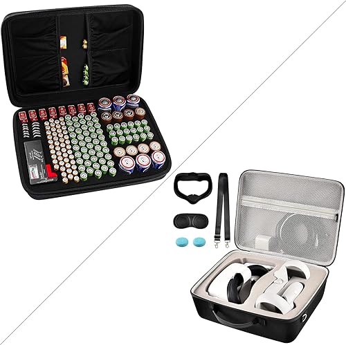 Comecase Caja de almacenamiento organizadora de batería dura con funda de transporte rígida para Oculus Quest 2 todo en uno VR Gaming Headset -