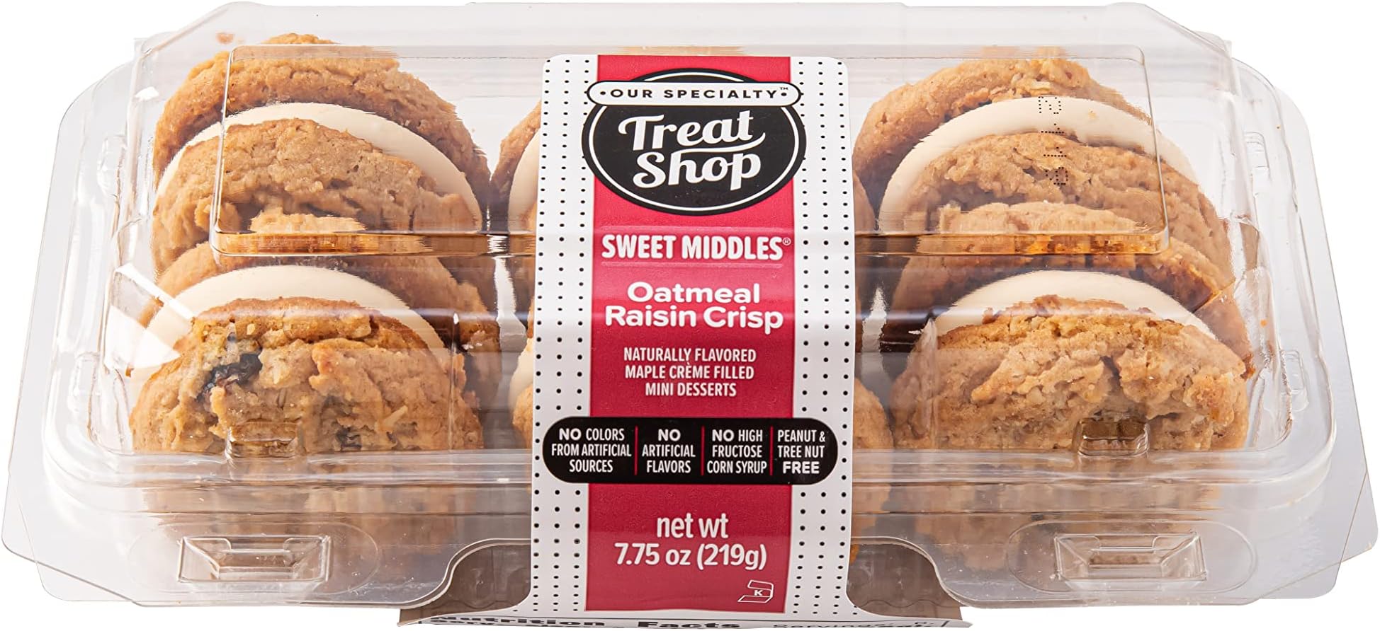 Our Specialty Oatmeal Raisin Sweet Middles Sandwich Cookies - Made in a Peanut and Nut Free Facility, Pack of 12 Sandwich Cookies