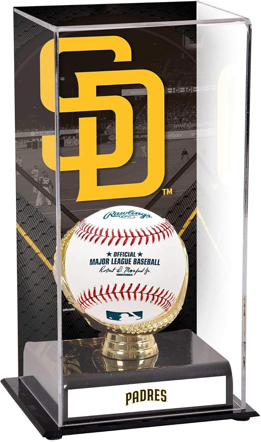 San Diego Padres Sublimated Display Case with Image - Baseball Logo Display Cases