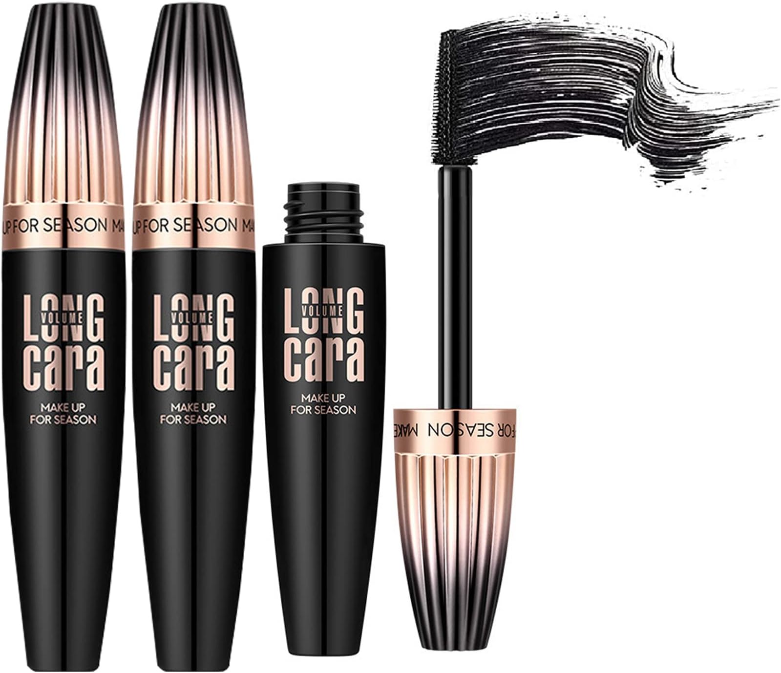 My Amazing Lashes Mascara Black Volume and Length Waterproof Smudge Proof 4D Silk Fiber Lash Mascara Natural Long Lasting Silk Fibre Mascara Longer Volumizing and Lengthening Mascara for Women (2 Pcs)