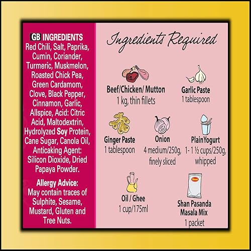 Vista 51 de Shan Mezcla de receta y condimento de pollo con mantequilla, 1.76 oz (50 g) – Polvo de especias para pollo jugoso en salsa rica de tomate