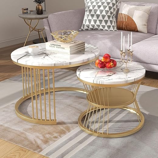 ABSARS Modern Coffee Tables Set of 2