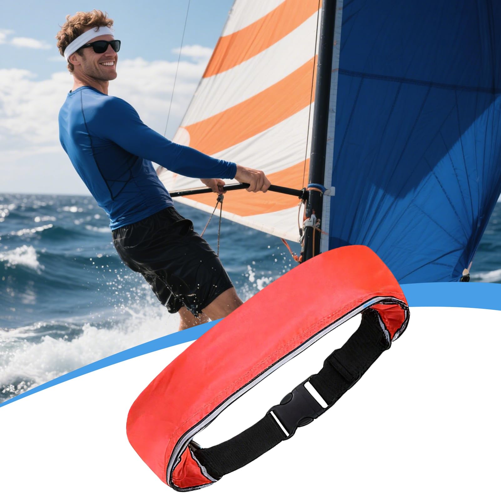 Ceinture flottante gonflable – Pack de ceinture gonflable pour la natation | Équipement de gonflage rapide anti-noyade réglable pour kayak, paddleboard, bateau, plongée avec tuba