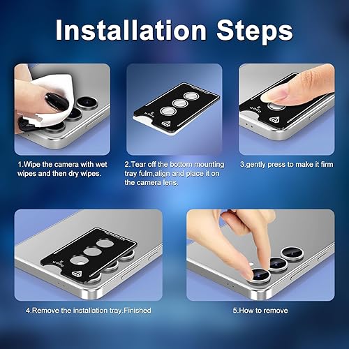 Vista 962 de para Samsung Galaxy Z Flip 7 Protector de Lente de Cámara, Cubierta de Lente de Vidrio Templado con Anillo de Metal Individual, [Fuerte Adhesión] 1