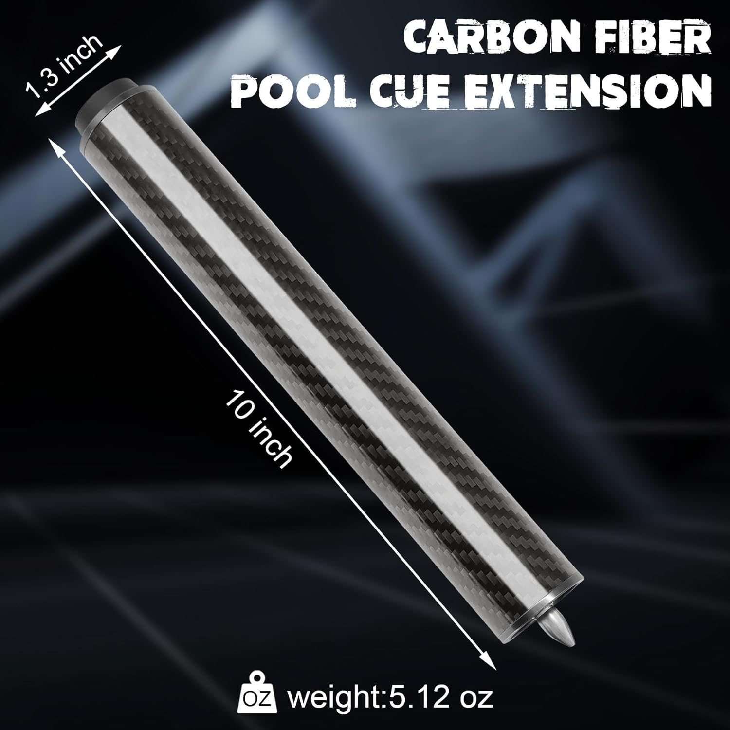 Pool Cue Extension with 3 Bumpers Carbon Fiber Billiard Cue Extender Pool Cue Accessories